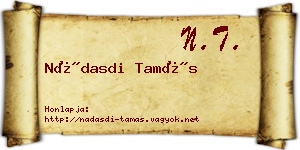 Nádasdi Tamás névjegykártya